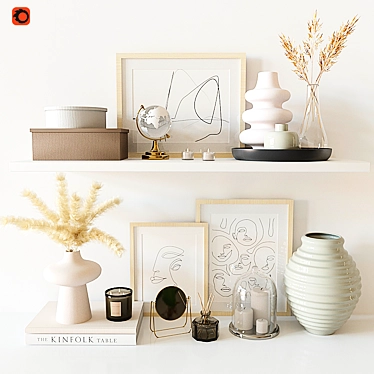 Title: Exquisite Decorative Shelf Set 3D model image 1 
