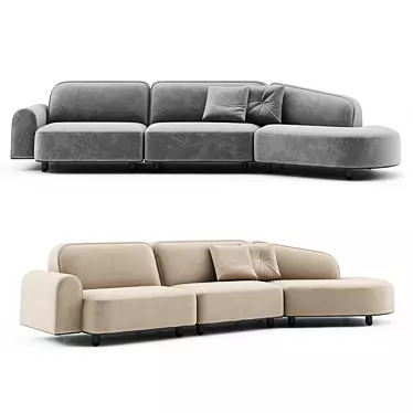 Sleek Curve Sofa: Vladimir Kagan 3D model image 1 