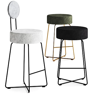 Modern Lotta Bar Stool: Sleek and Stylish 3D model image 1 