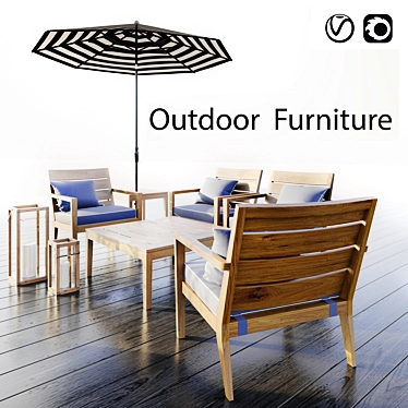 Regatta Natural Outdoor Furniture Set 3D model image 1 