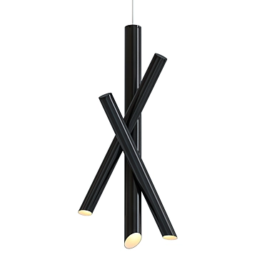 3 Tube Pendant Light Fixture 3D model image 1 