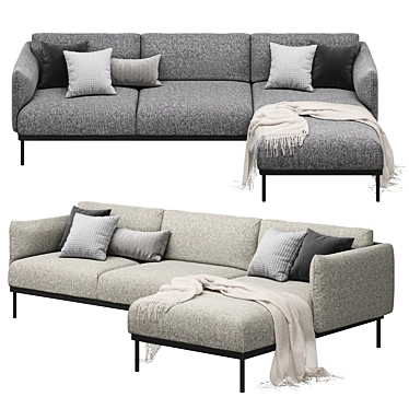 Ikea Äpplaryd Epplaryd 3-Seater Sofa with Chaise Longue Leide