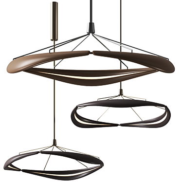 Elegant Dunes Pendant Lamp 3D model image 1 