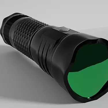 Compact Black Flashlight 3D model image 1 