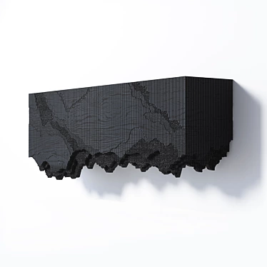 Unique Textured Hanging Chest of Drawers 3D model image 1 