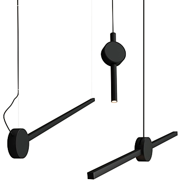 Sleek Black Pendant Lamp Collection 3D model image 1 