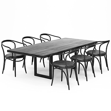 Modern Pearl Dining Table Set 3D model image 1 