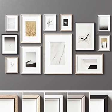 12-Piece Picture Frames Set 3D model image 1 