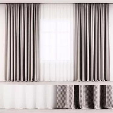 Luxury Geometric Curtains 3D model image 1 