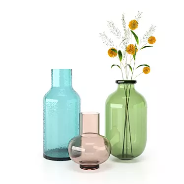 Elegant Jysk Vases & Ikea Smycka Flower 3D model image 1 