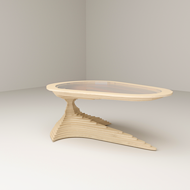 Nature-inspired Wooden Table 3D model image 1 