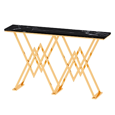 Sleek Black Narrow Console Table 3D model image 1 