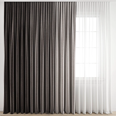 Elegant Polygonal Curtain Model 3D model image 1 