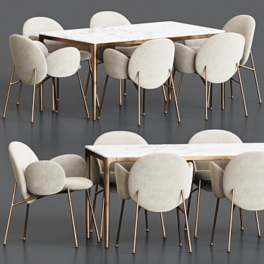 Modern Ola Chair Canto Table Set 3D model image 1 