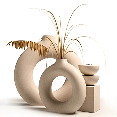 Chic Floral Vases: H&M HOME 3D model image 1 