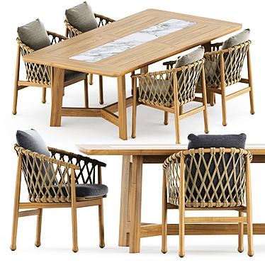 Ginestra Outdoor Set: Stylish Chairs & Table 3D model image 1 