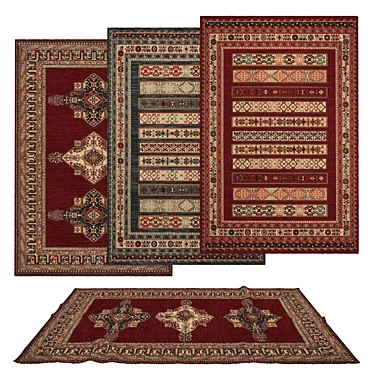 Title: Exquisite Collection of 6 Modern Rugs 3D model image 1 