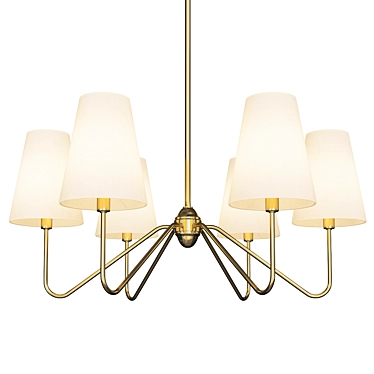 Berkshire 6-Light Linen Chandelier 3D model image 1 