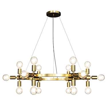 Radcliffe Round Bare Bulb Chandelier: Vintage Elegance Illuminates Any Space 3D model image 1 