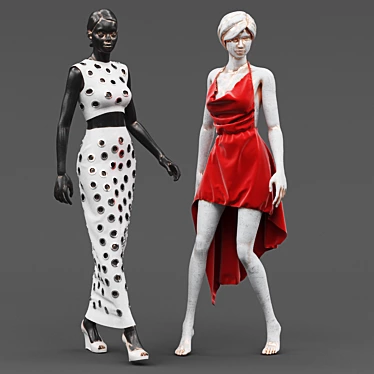 Fashionista 2018 Woman Cloth Set 3D model image 1 