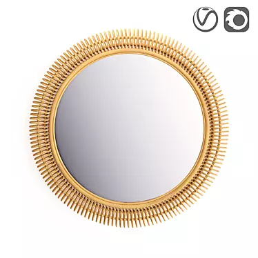 Tarsile Rattan Mirror: Natural Elegance for Your Space 3D model image 1 