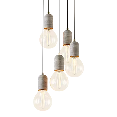 Contemporary Concrete Pendant Light 3D model image 1 