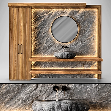 Natural Elements Bathroom Furniture Set 3D model image 1 