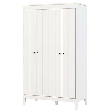 Sleek White Wardrobe, IDANÄS 3D model image 1 