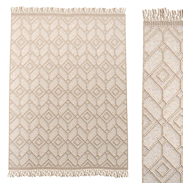 Elegant Beige Terra Wool Blend Rug 3D model image 1 