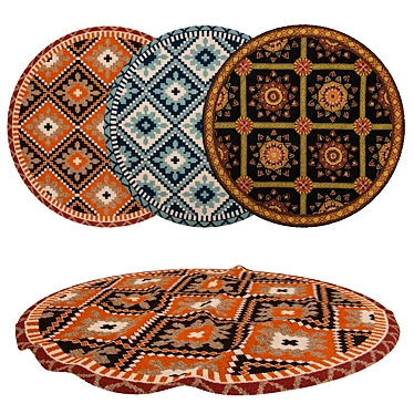 Round Rug Set: Versatile and Realistic 3D Models 3D model image 1 