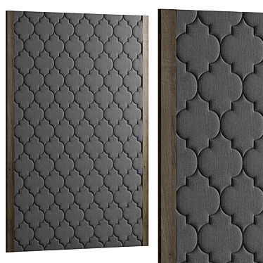 Customizable Fabric-Wood Wall Panel 3D model image 1 