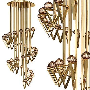 Geometric Glow Chandelier 3D model image 1 