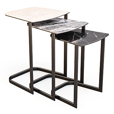 Sleek and Stackable: Rim Side Tables 3D model image 1 