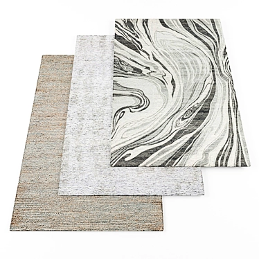 Modern Rugs Set - 8 Textured Pieces 3D model image 1 