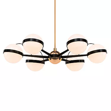 Elegant Bronze & Brass Chandelier 3D model image 1 