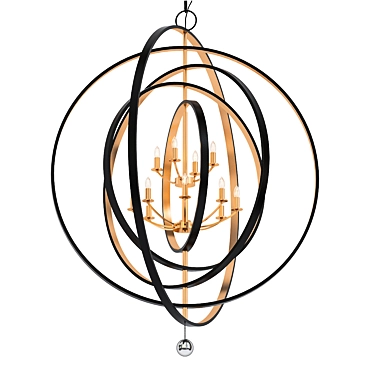 Crystorama Luna 60: Elegant Bronze-Gold Chandelier 3D model image 1 