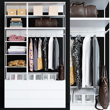 OPPHUS Wardrobe: Stylish Organization Solution 3D model image 1 