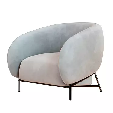 Sleek Curl Armchair: Cider Edition 3D model image 1 