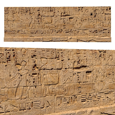 Ancient Egyptian Wall Replica 3D model image 1 