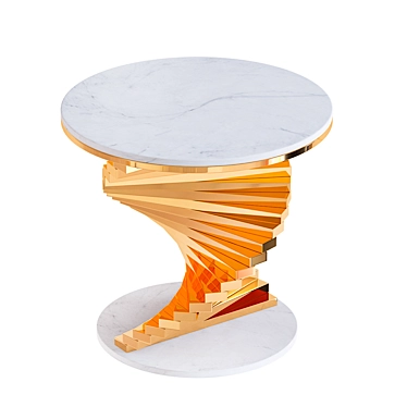 Sleek White Marble Side Table 3D model image 1 