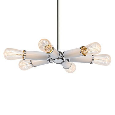 Zodiac 6: Elegant Polished Nickel Chandelier 3D model image 1 