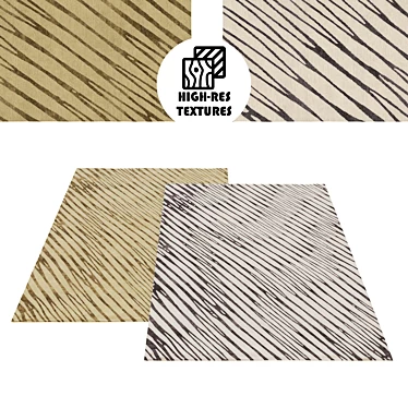 Stripy Pattern Rug Set 3D model image 1 