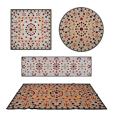 Versatile Rug Set: 3D Models with Various Textures 3D model image 1 