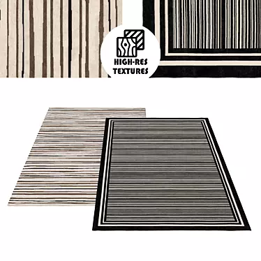 Striped Rug Set: Bold, Large, and Stylish 3D model image 1 