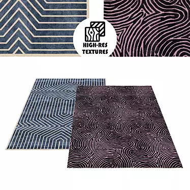 Modern Geometric Rug Set 3D model image 1 