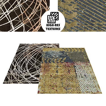 Contemporary Irregular Rugs Set 3D model image 1 