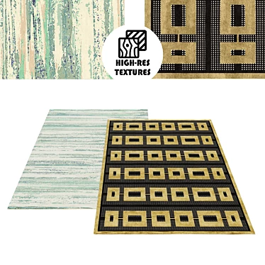 Irregular Geometric Modern Rug Set 3D model image 1 