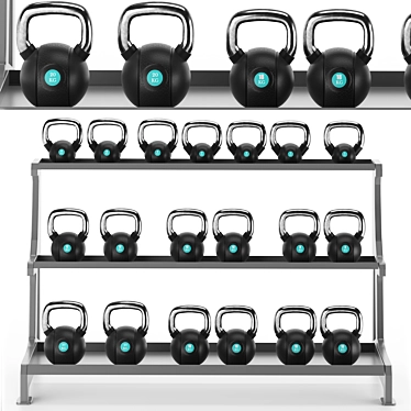 Gym-Tools Fitness Kettlebell Set 3D model image 1 