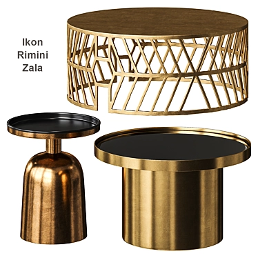 Sleek Steel Coffee Tables: Rimini, Ikon, Zala 3D model image 1 