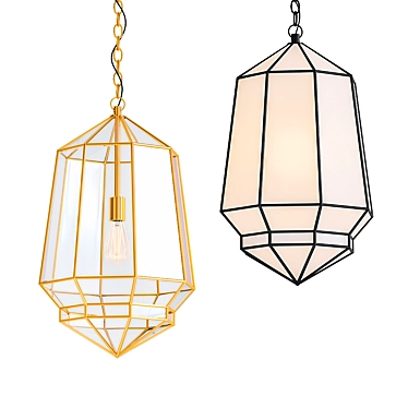 Elegant Glass Pendant Light 3D model image 1 